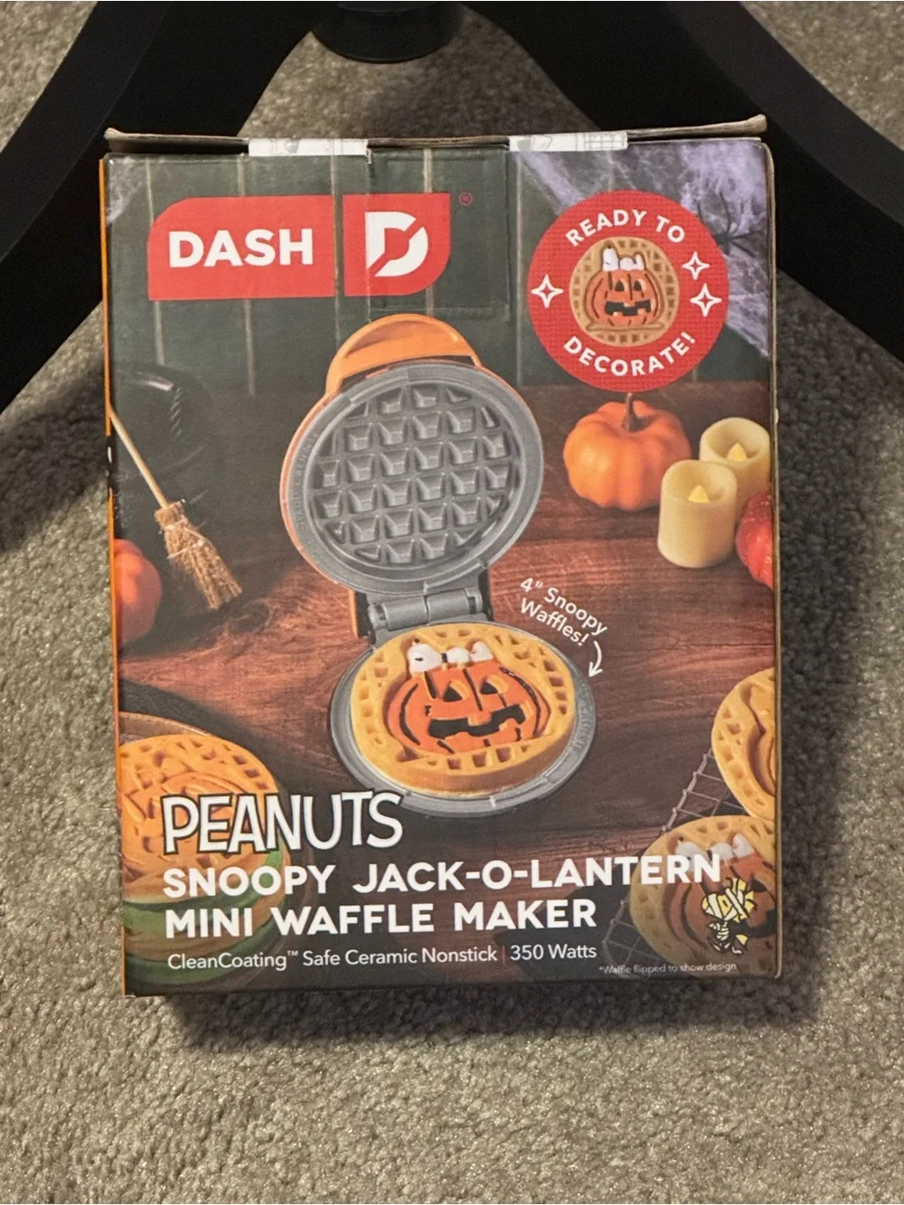 Peanuts Snoopy Jack-O-Lantern Mini Waffle Maker